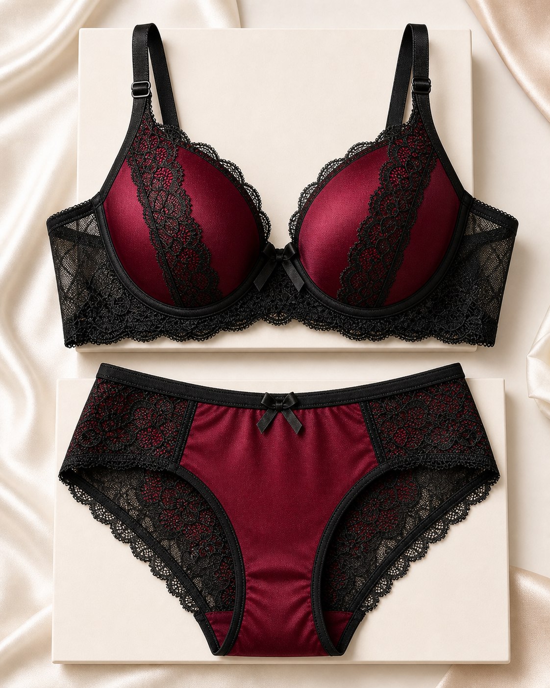 Two-Tone Fashion Bra and Panty Set